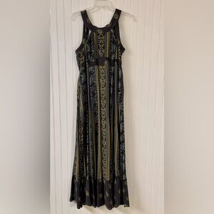 Free People Black and Gold Maxi Dress